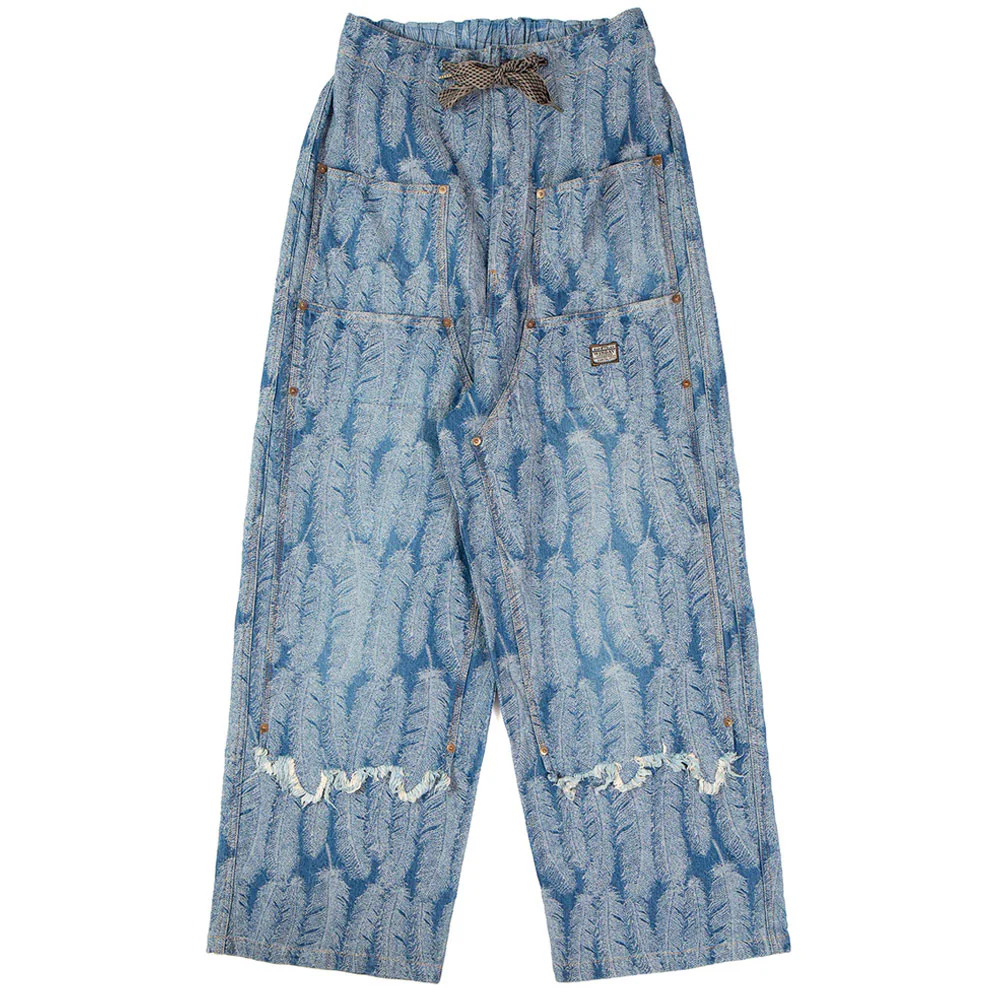 12Oz Magpie Denim W-Knee Easy Baggy Pants 'Light Indigo'