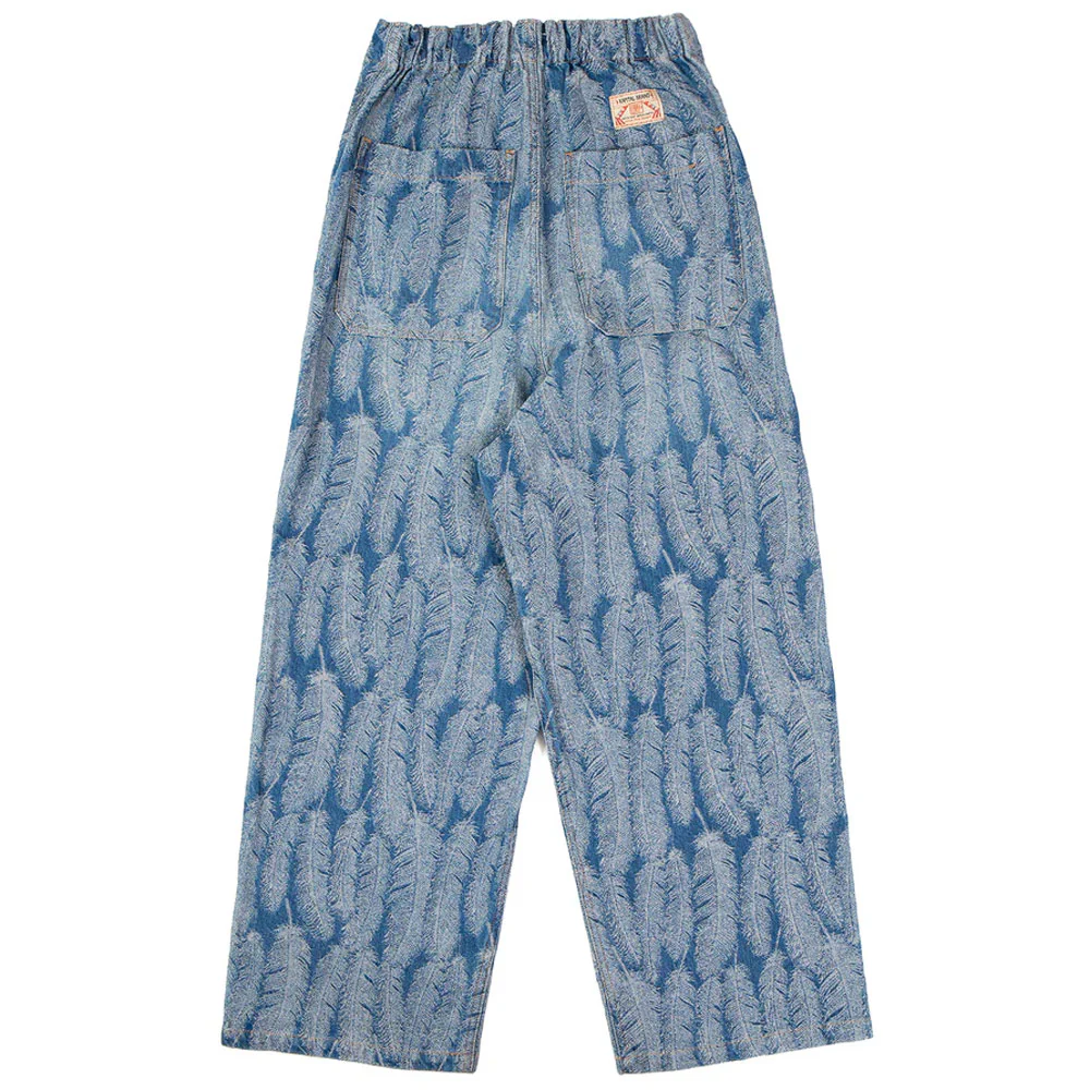 12Oz Magpie Denim W-Knee Easy Baggy Pants 'Light Indigo' - Image 2