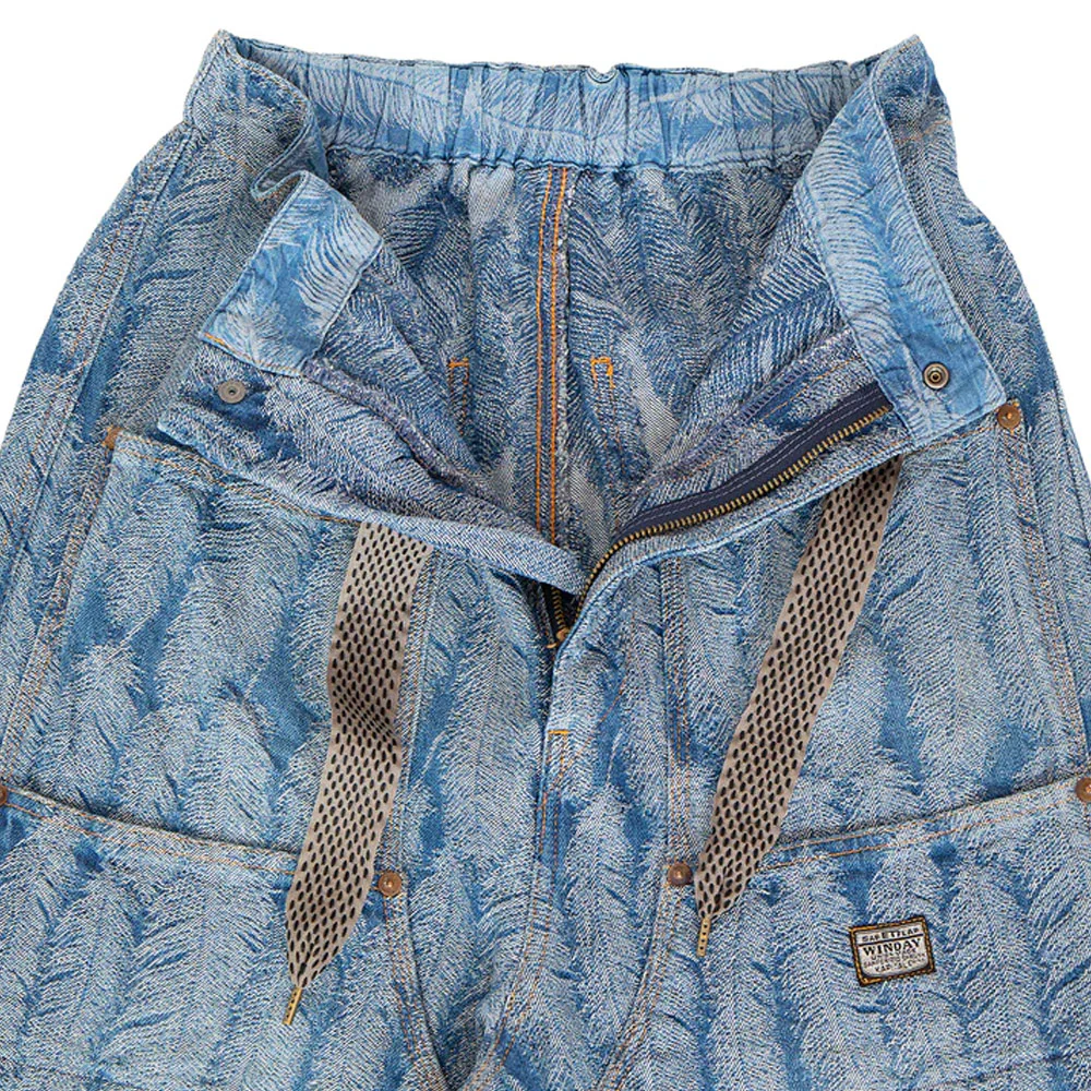 12Oz Magpie Denim W-Knee Easy Baggy Pants 'Light Indigo' - Image 3