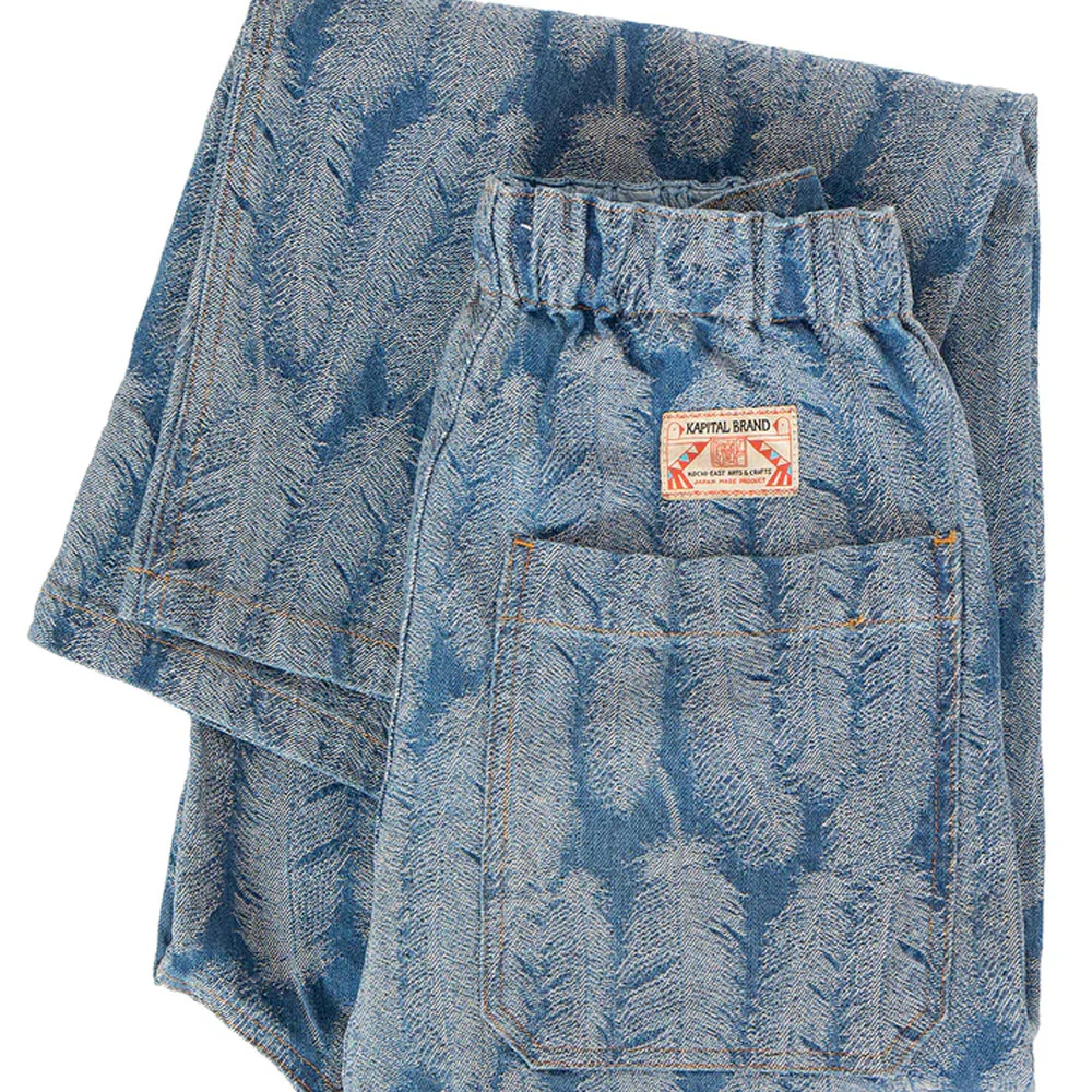 12Oz Magpie Denim W-Knee Easy Baggy Pants 'Light Indigo' - Image 5