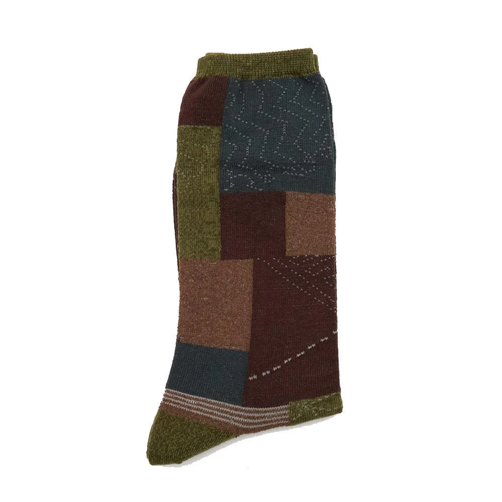 144 Yarns Furoshiki Patchwork Socks 'Green' - Image 2