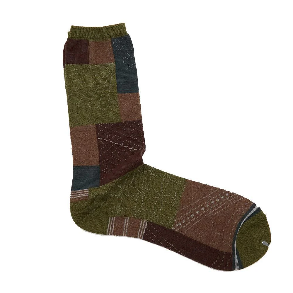 144 Yarns Furoshiki Patchwork Socks 'Green' - Image 3