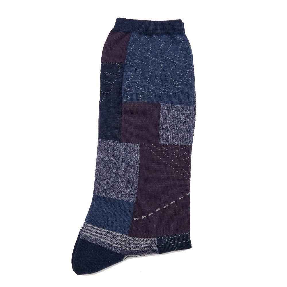 144 Yarns Furoshiki Patchwork Socks 'Navy' - Image 2