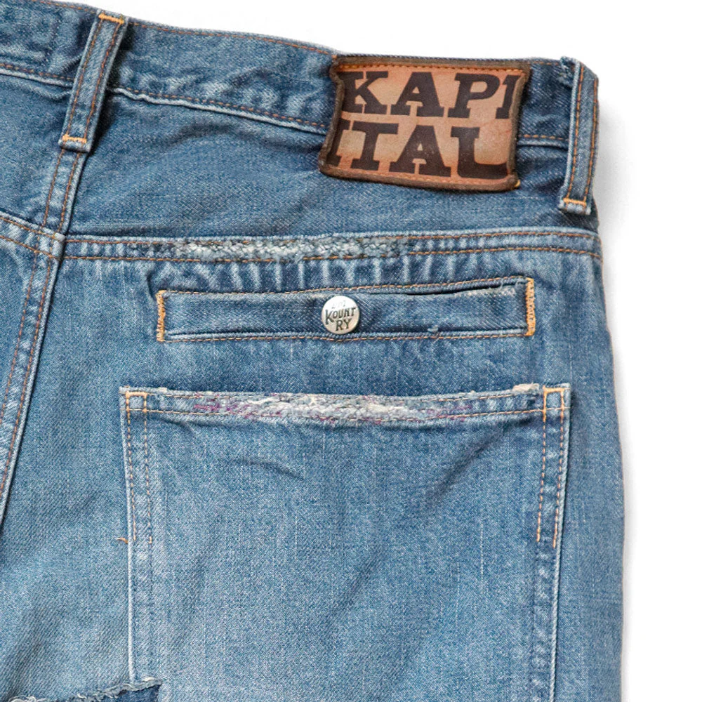 Kapital | 14oz Denim Port Baggy Pants (Hippie-Champetre Remake) 'Indigo Processing' - Image 8