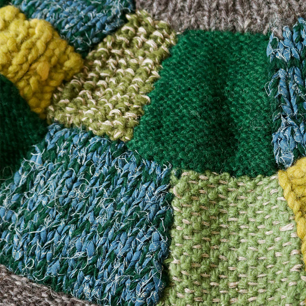 Kapital | 3G Wool Hand Knit Tugihagi Crew Sweater 'Green' - Image 4