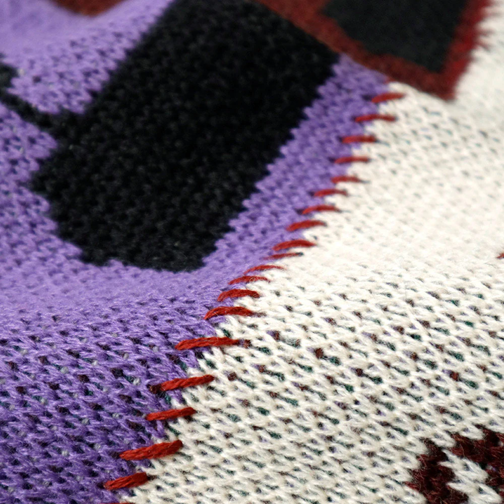Kapital | 5G Wool Kurogane Mishin Patchwork Crew Sweater 'Navy' - Image 4