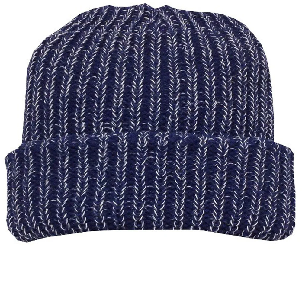 Acrylic With Natuiral Wool Hat 'Navy'