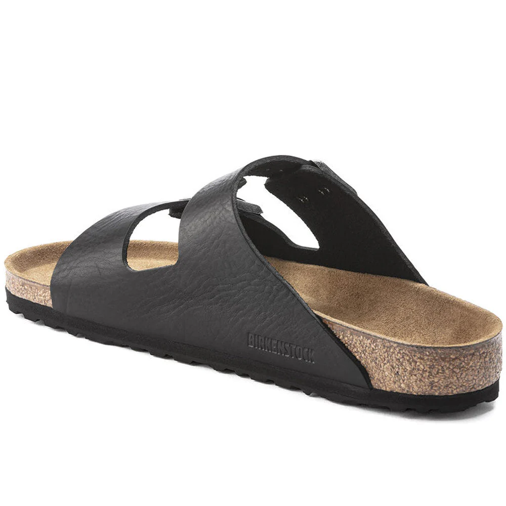 Birkenstock | Arizona Grip Leather Slippers 'Vintage Wood Black' - Image 7