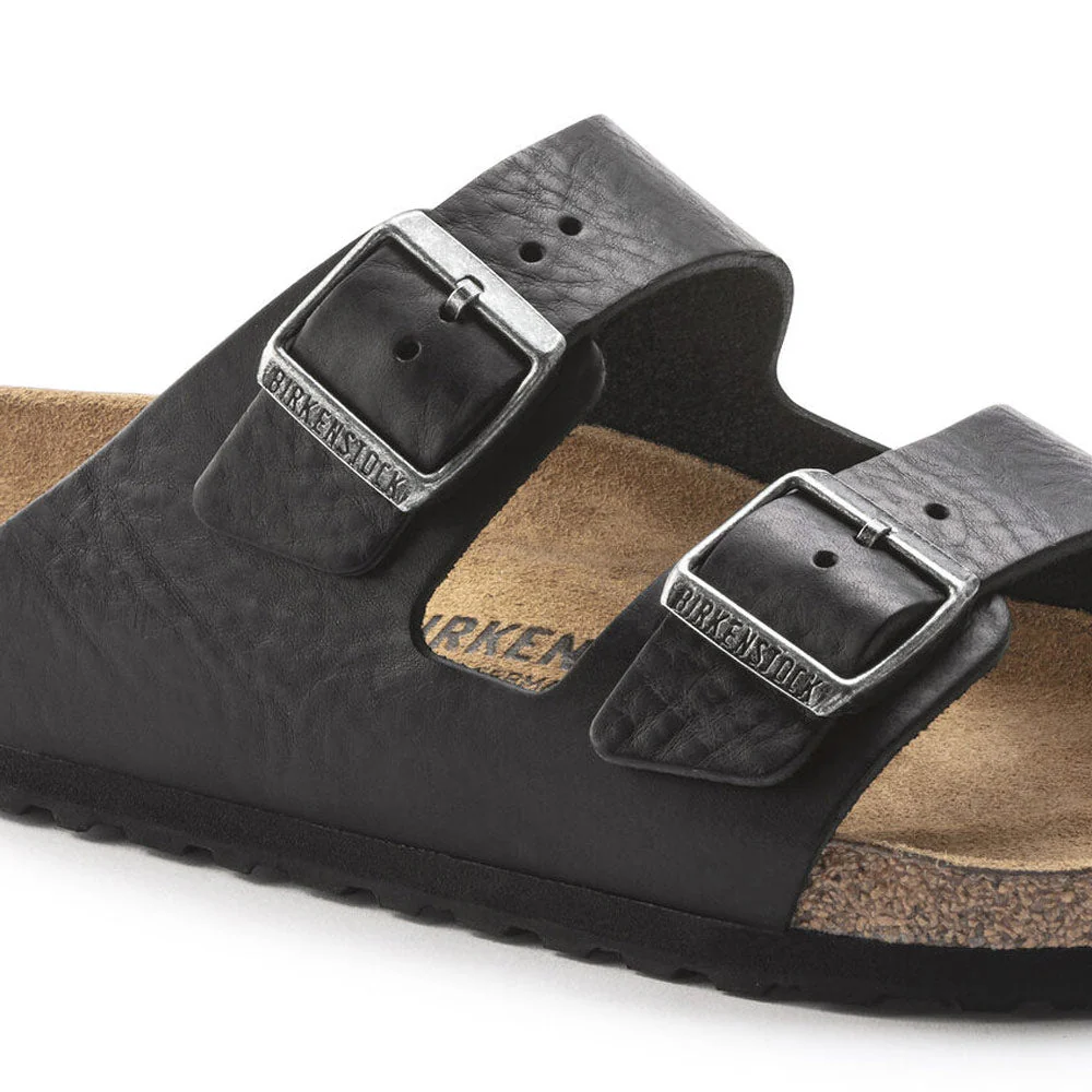 Birkenstock | Arizona Grip Leather Slippers 'Vintage Wood Black' - Image 8