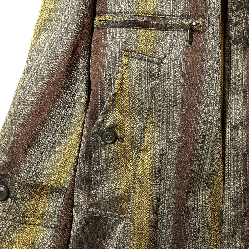 Rebuild by Needles | Balcollar Coat - Poly Ombre Stripe Jq. 'Beige / Brown' - Image 4