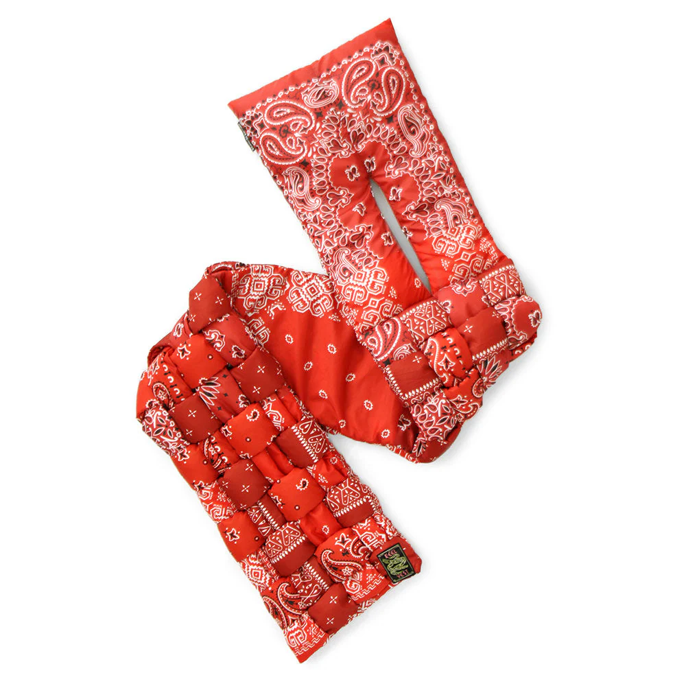 Bandana Print Nylon Keel Weaving Scarf 'Red' - Image 3