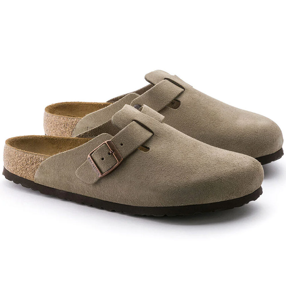 Birkenstock | Boston Soft Footbed Suede Leather 'Taupe' - Image 2