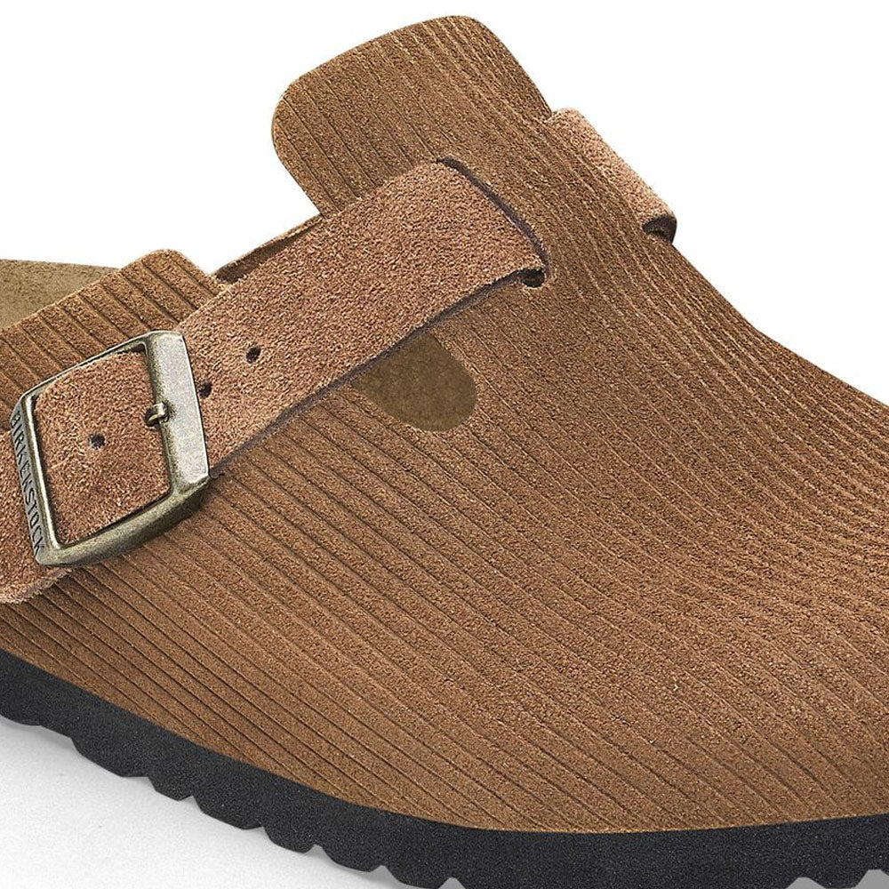 Birkenstock | Boston Suede Embossed Slippers 'Corduroy Dark Tea' - Image 5