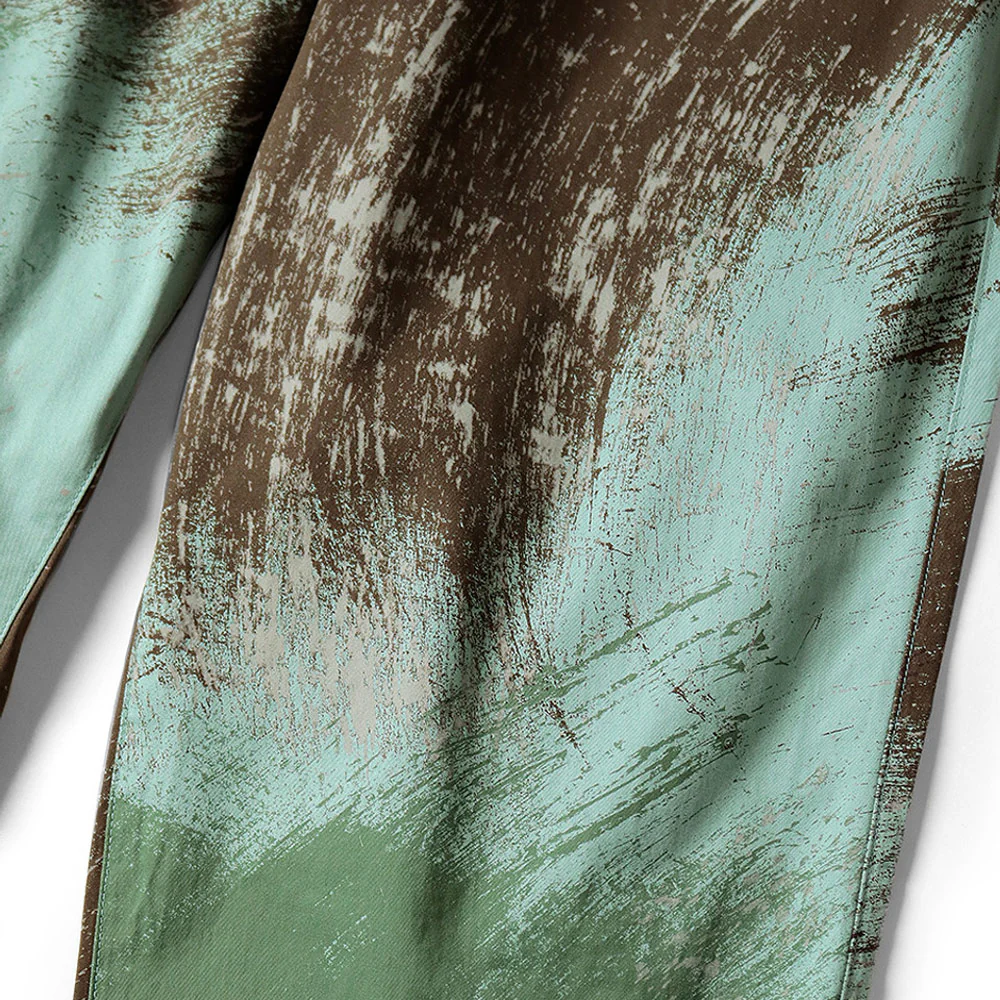 Kapital | Combed Burberry Brush-Camo Easy Pants 'Turquoise' - Image 6