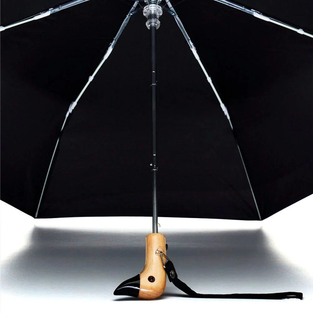 Compact Eco-Friendly Wind Resistant Umbrella 'Black' - Image 2