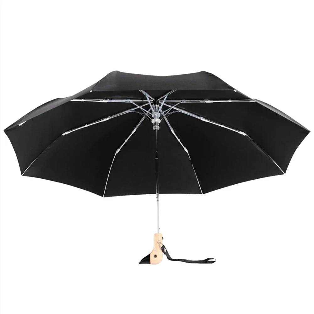 Compact Eco-Friendly Wind Resistant Umbrella 'Black' - Image 3