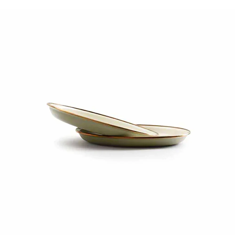Barebones | Enamel 2-Tone Deep Plate Set 'Olive Drab' - Image 2