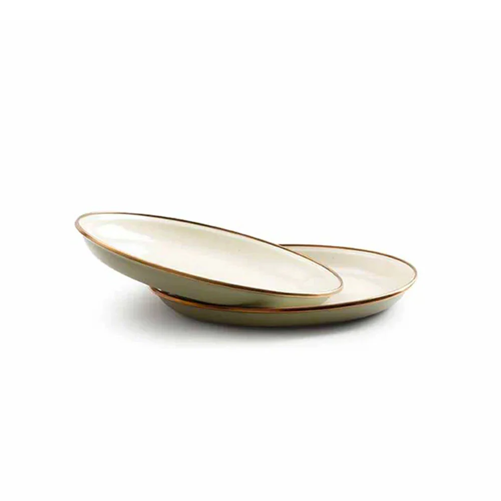 Barebones | Enamel 2-Tone Deep Plate Set 'Olive Drab' - Image 3
