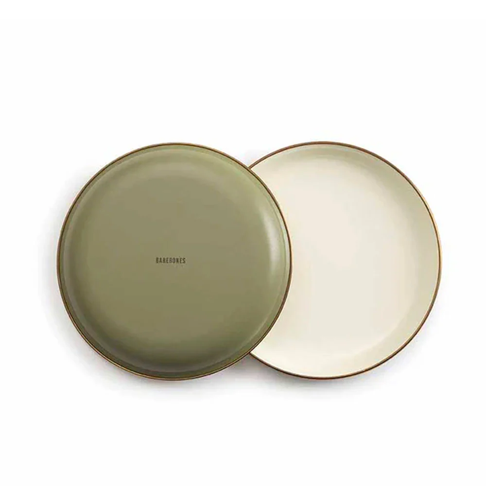 Barebones | Enamel 2-Tone Deep Plate Set 'Olive Drab' - Image 6