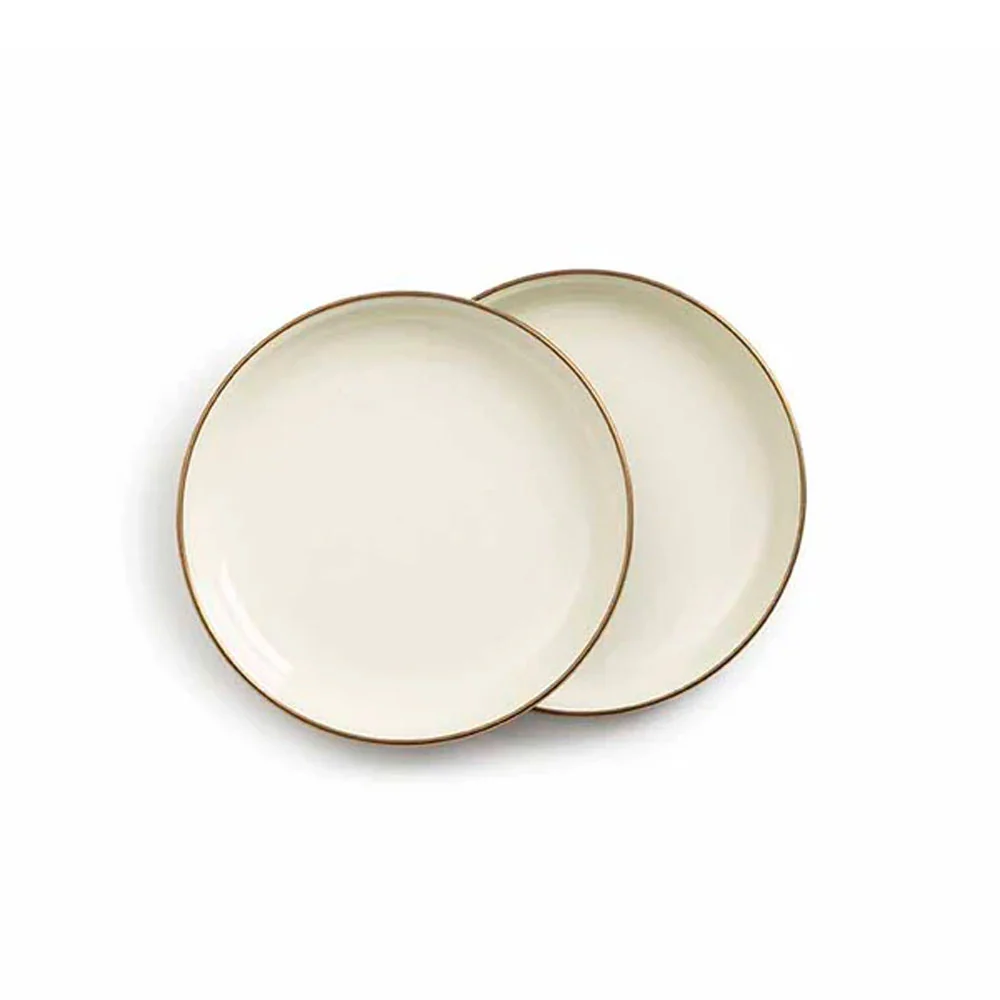 Enamel 2-Tone Salad Plate Set 'Olive Drab'
