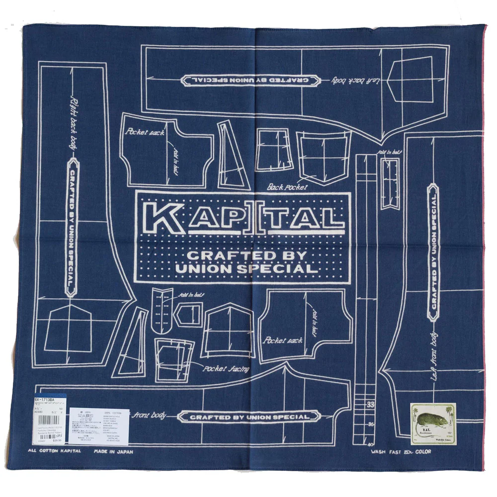 Fastcolor Selvedge Bandanna (Barbie Pattern) 'Navy'