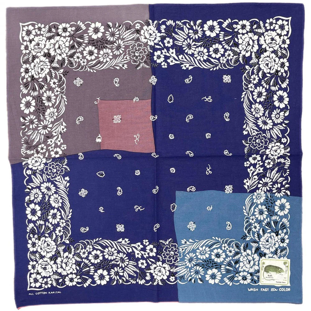 Kapital | Fastcolor Selvedge Bandanna (Garden Patchwork) 'Purple'