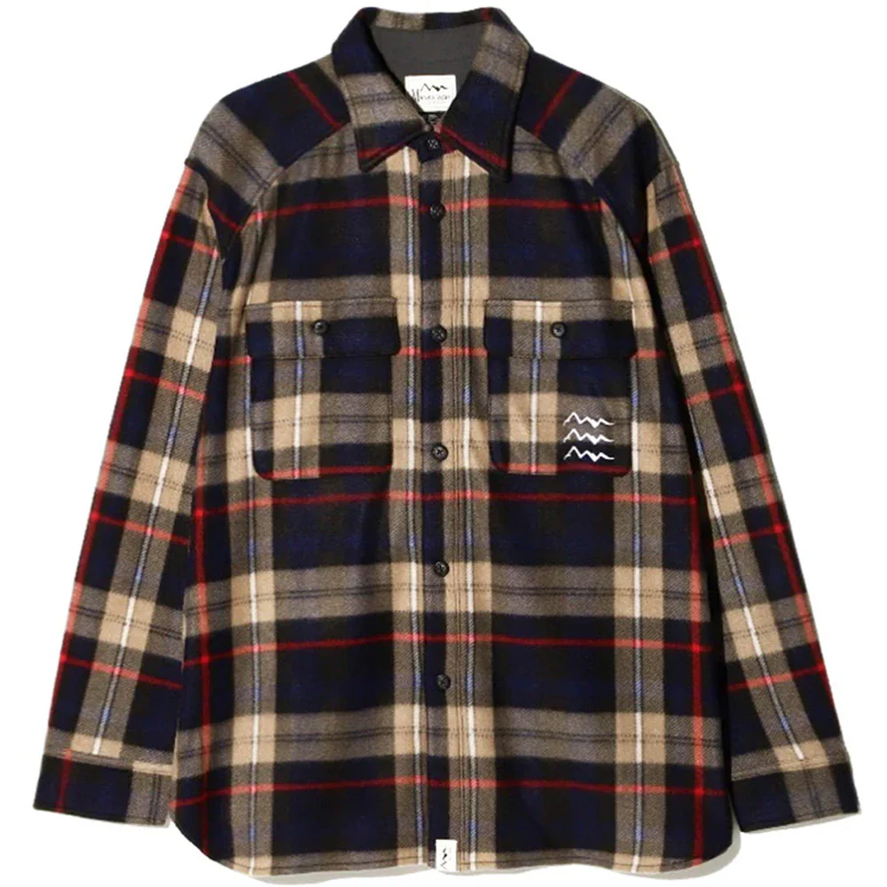 Fleece Plaid Cpo Shirt 'Navy'