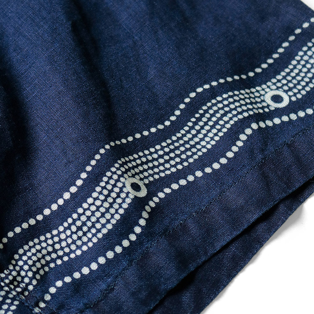 Kapital | French Cloth Linen Wrangle Collar Aloha Shirt (Soufflemon) 'Indigo' - Image 6