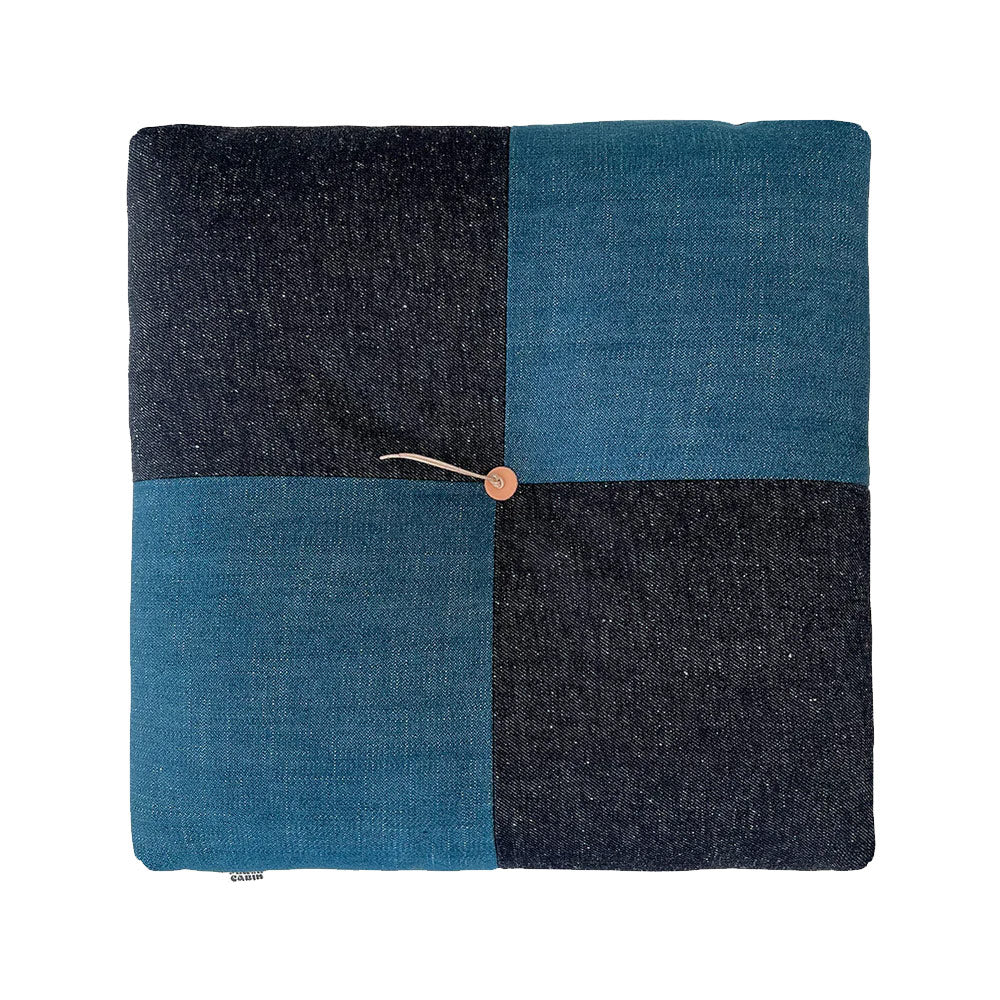 Froebel Cushion Patchwork 'Denim / Denim Quadrant'