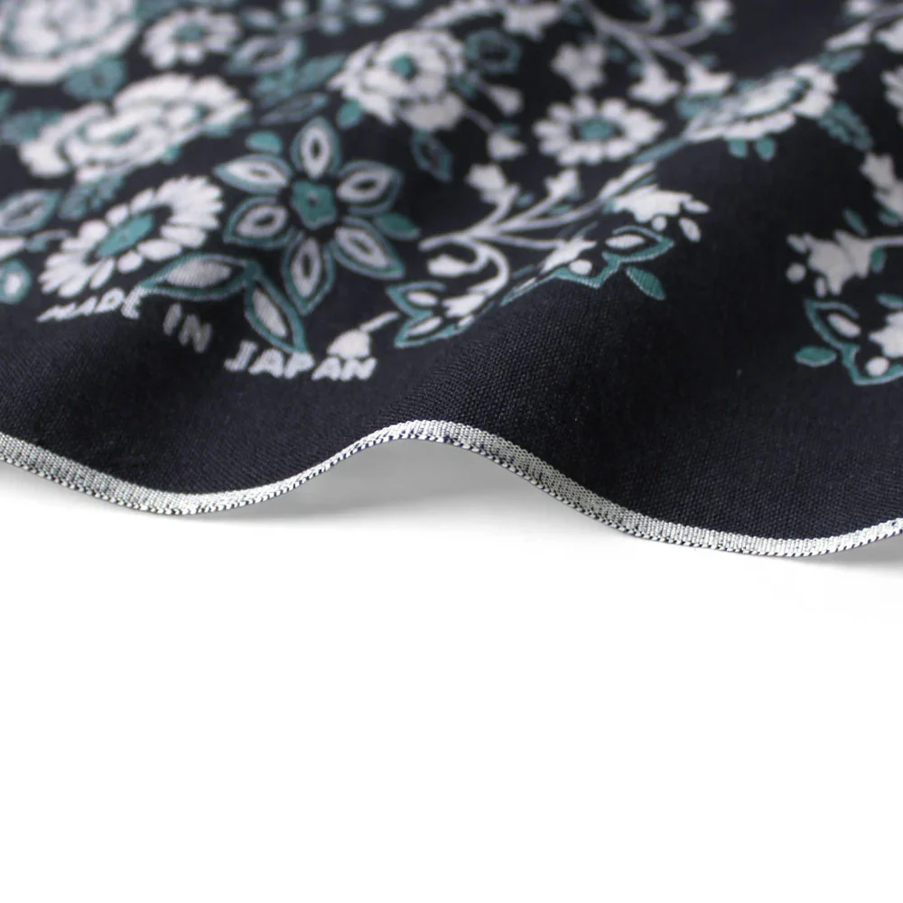 Fastcolor Selvedge Bandanna (Churchill Garden) 'Black' - Image 5
