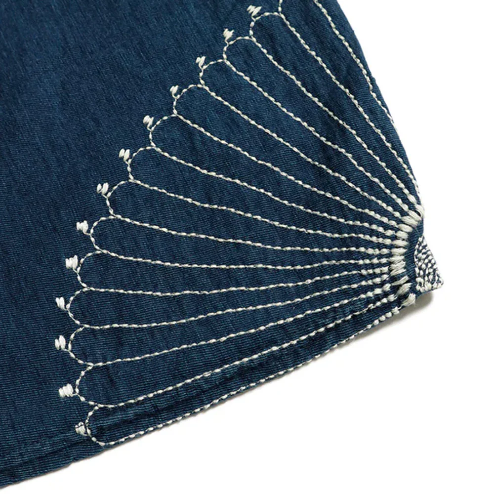 Kapital | Idg Jersey Huge-T (Furoshiki Embroidery) 'Indigo' - Image 5