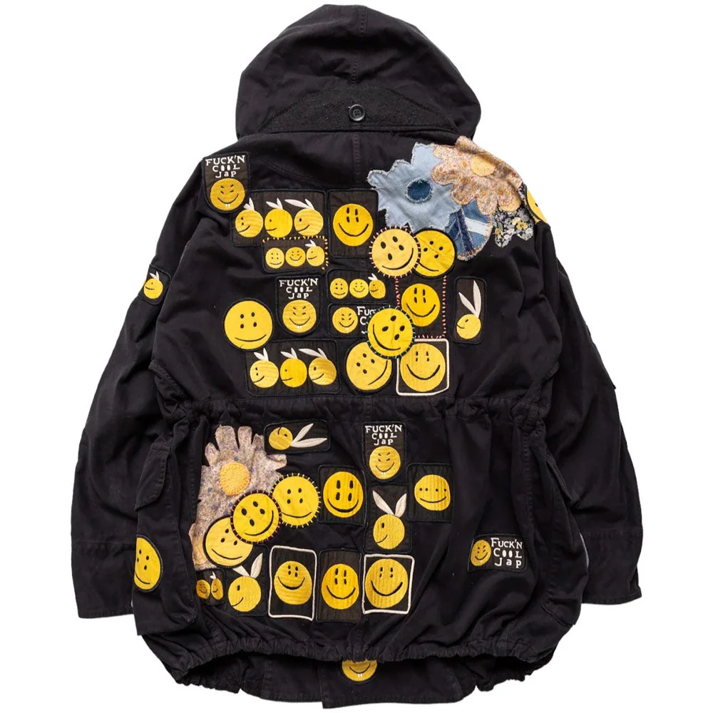 Katsuragi Cotton RINGCOAT(RAINBOWY INSANE) Coat 'Black' - Image 2