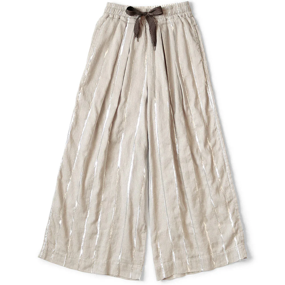 Kapital | Linen Glitter Phillies Stripe Rude Baggy Pants 'Ecru'