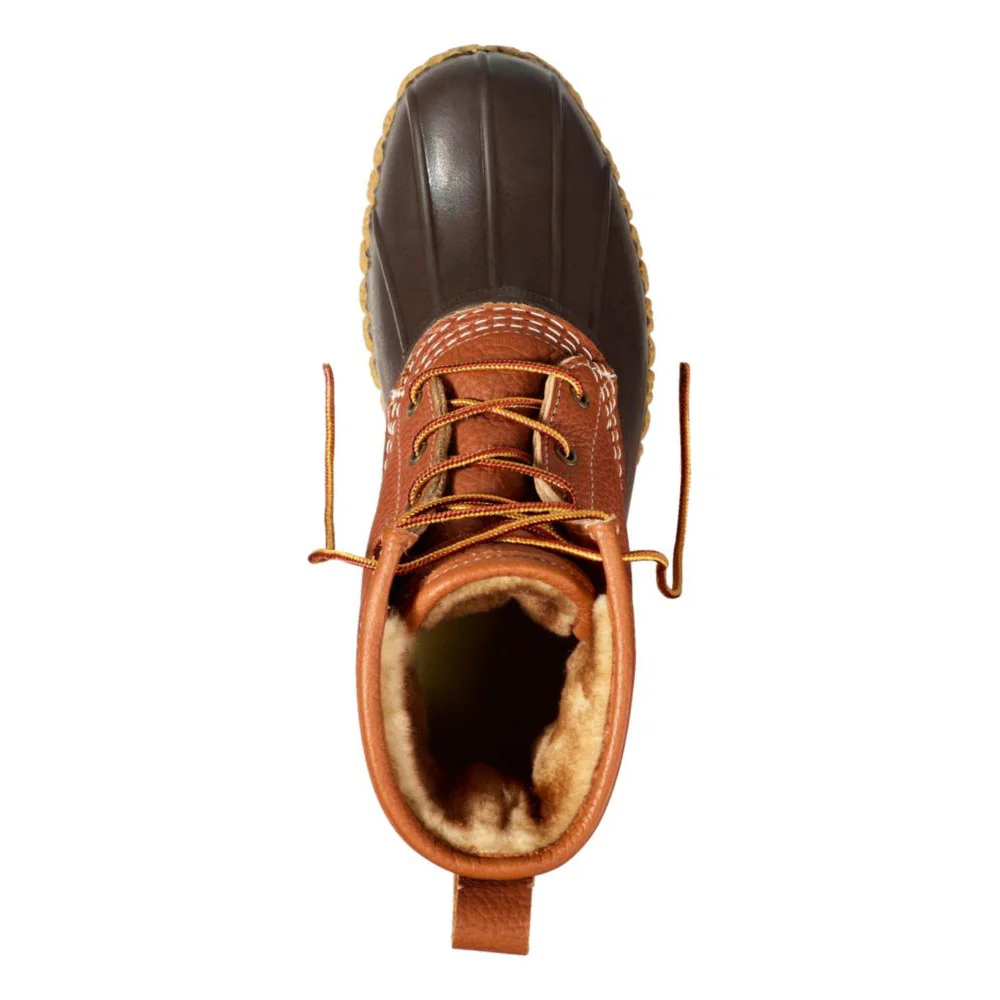 L.L.Bean | Men's Bean Boots, 8" Shearling-Lined Insulated 'Tan / Bean Boot Brown / Gum' - Image 4
