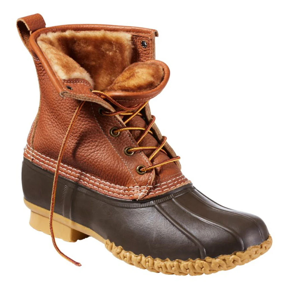 L.L.Bean | Men's Bean Boots, 8" Shearling-Lined Insulated 'Tan / Bean Boot Brown / Gum' - Image 6