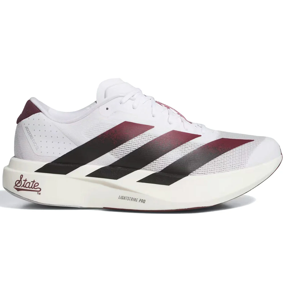 Ncaa x Mississippi St Bulldogs Adizero EVO SL Shoes 'Cloud White / Core Black / Team Maroon'