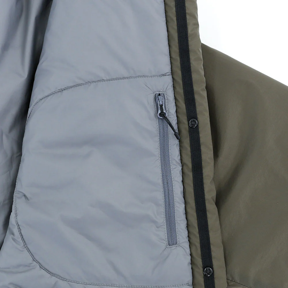 Primaloft Collarless Jacket 'Khaki' - Image 3