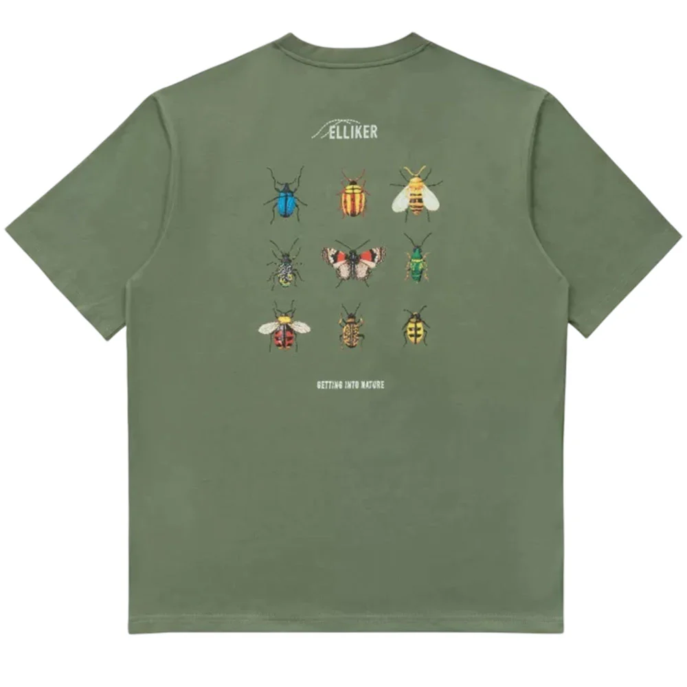Rill Bug Print Short Sleeve T-Shirt 'Dark Mint' - Image 2