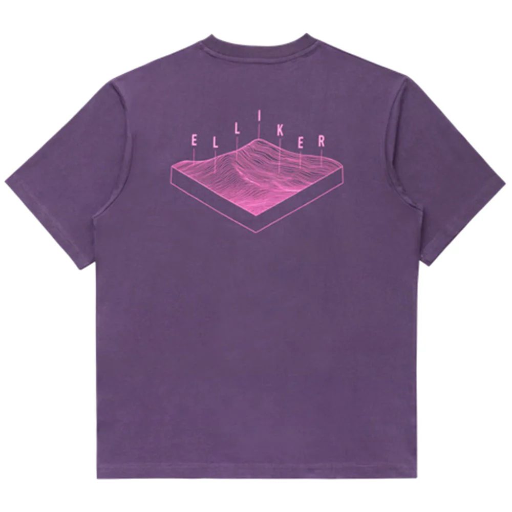 ELLIKER | Rill Hill Print Short Sleeve T-Shirt 'Purple' - Image 2
