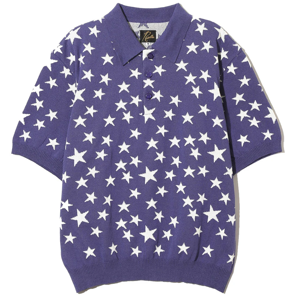Rebuild by Needles | S/S Polo Sweater - PE/Washi Knit / Star 'Purple'