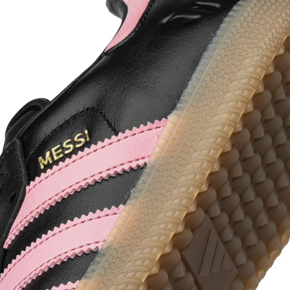 Adidas | Samba Messi Indoor Soccer Shoes 'Core Black / Gold Metallic / Gum' - Image 3