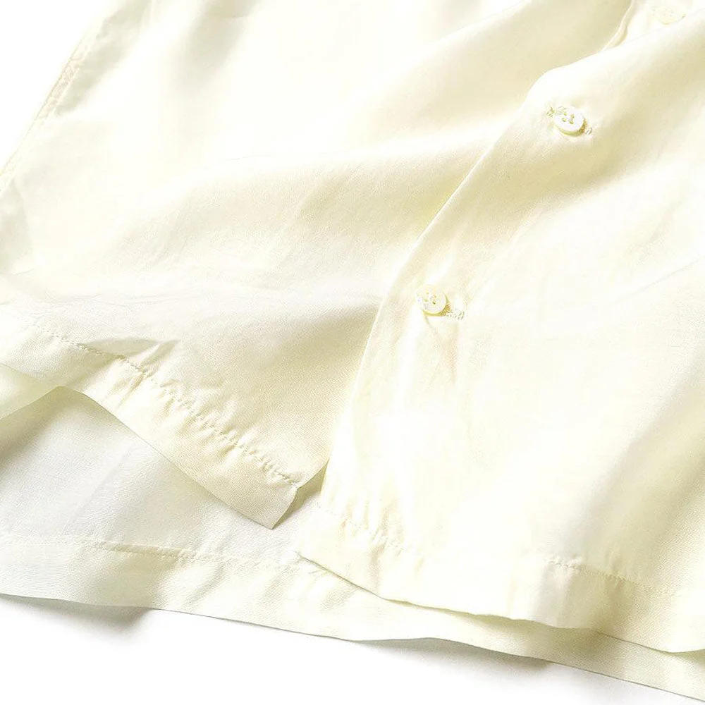 Silk Rayon Rainbow WRANGLE Collar Aloha Shirt 'Brown / Ecru' - Image 5