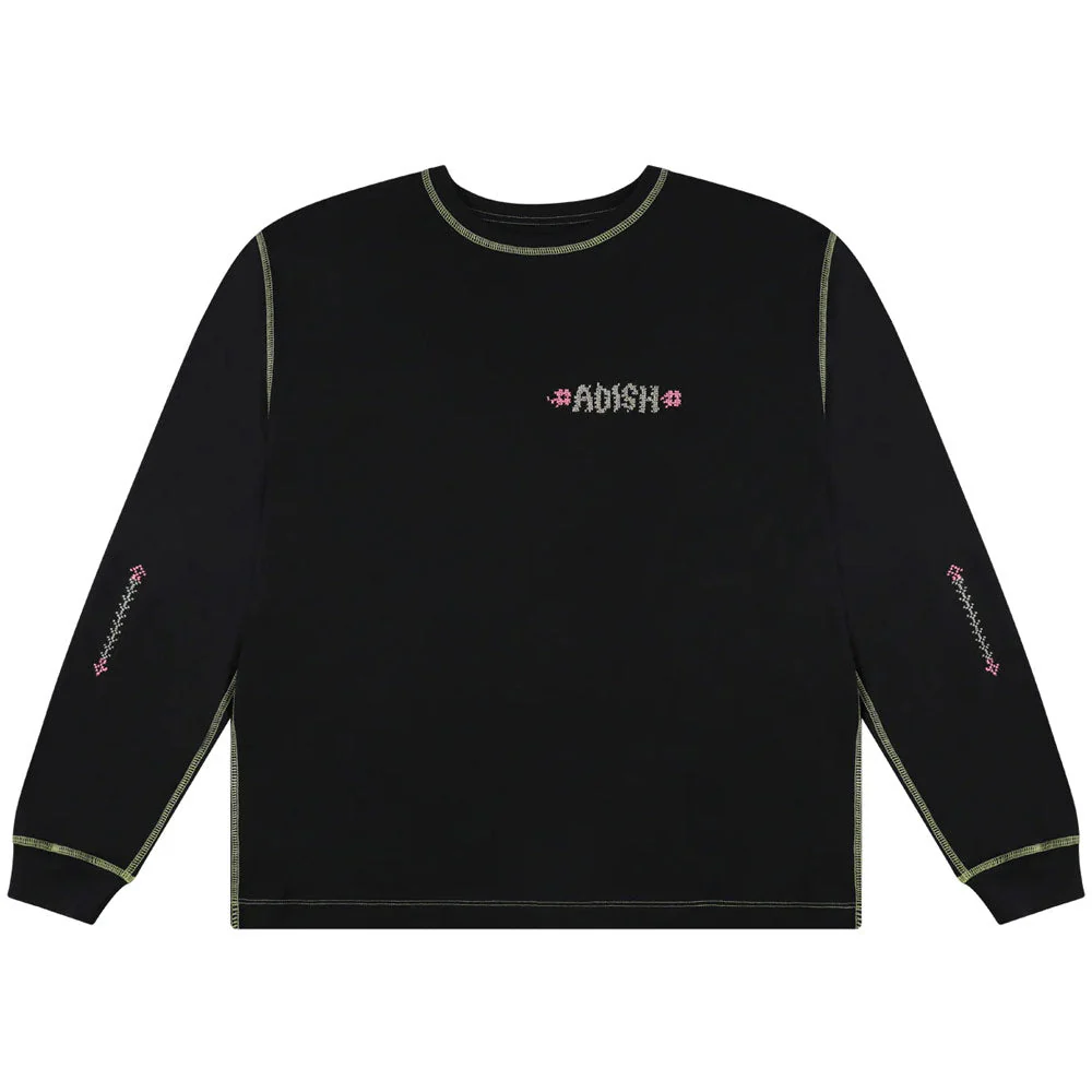 Tatreez Logo Contrast Stitched Long Sleeve Shirt 'Black'