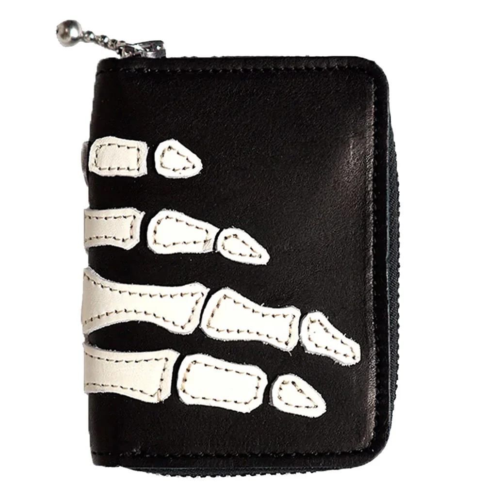 Kapital | Thumbs-Up Bone Hand Zip Mini Wallet 'Black'