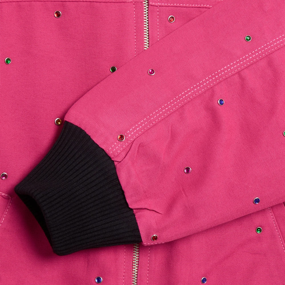 Unisex Studded Santa Fe Work Jacket 'Pink' - Image 4