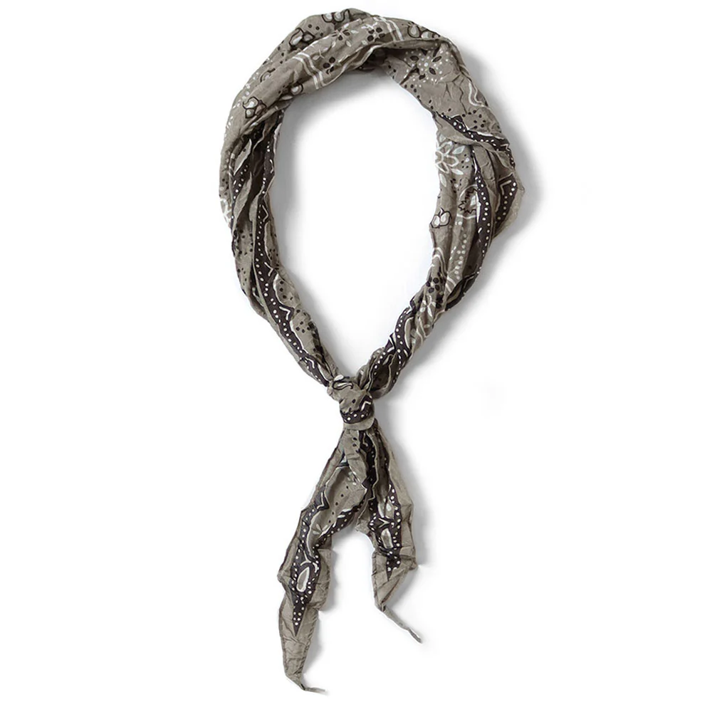Kapital | Washer Silk Neckerchief (Cookie) 'Gray Khaki'
