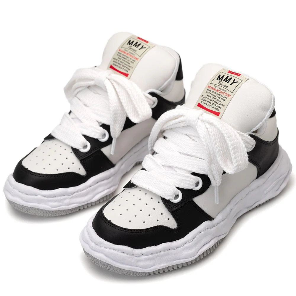 WAYNE OG Sole Leather Puffer Low-Top Sneaker 'Black / White' - Image 5