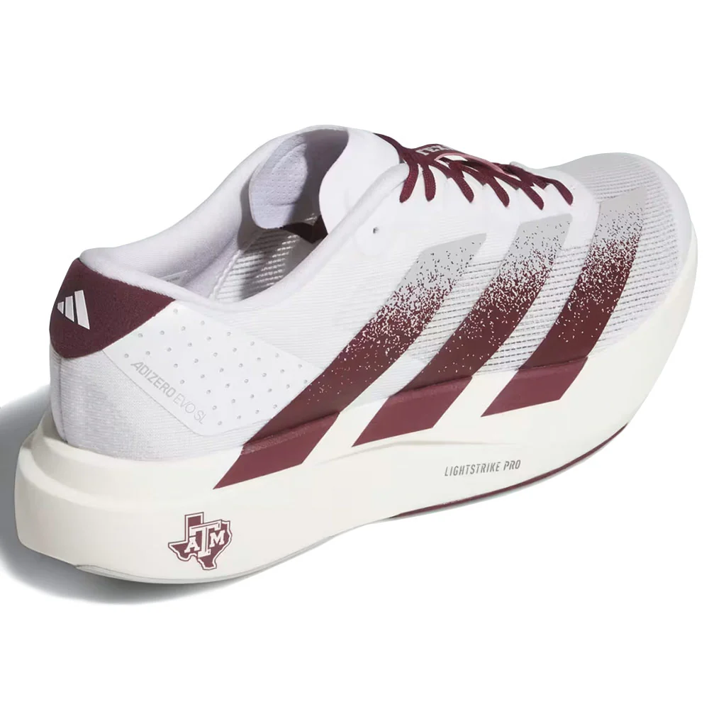 Ncaa x White Adizero EVO SL Shoes 'Cloud White / Team Maroon / Stone' - Image 4