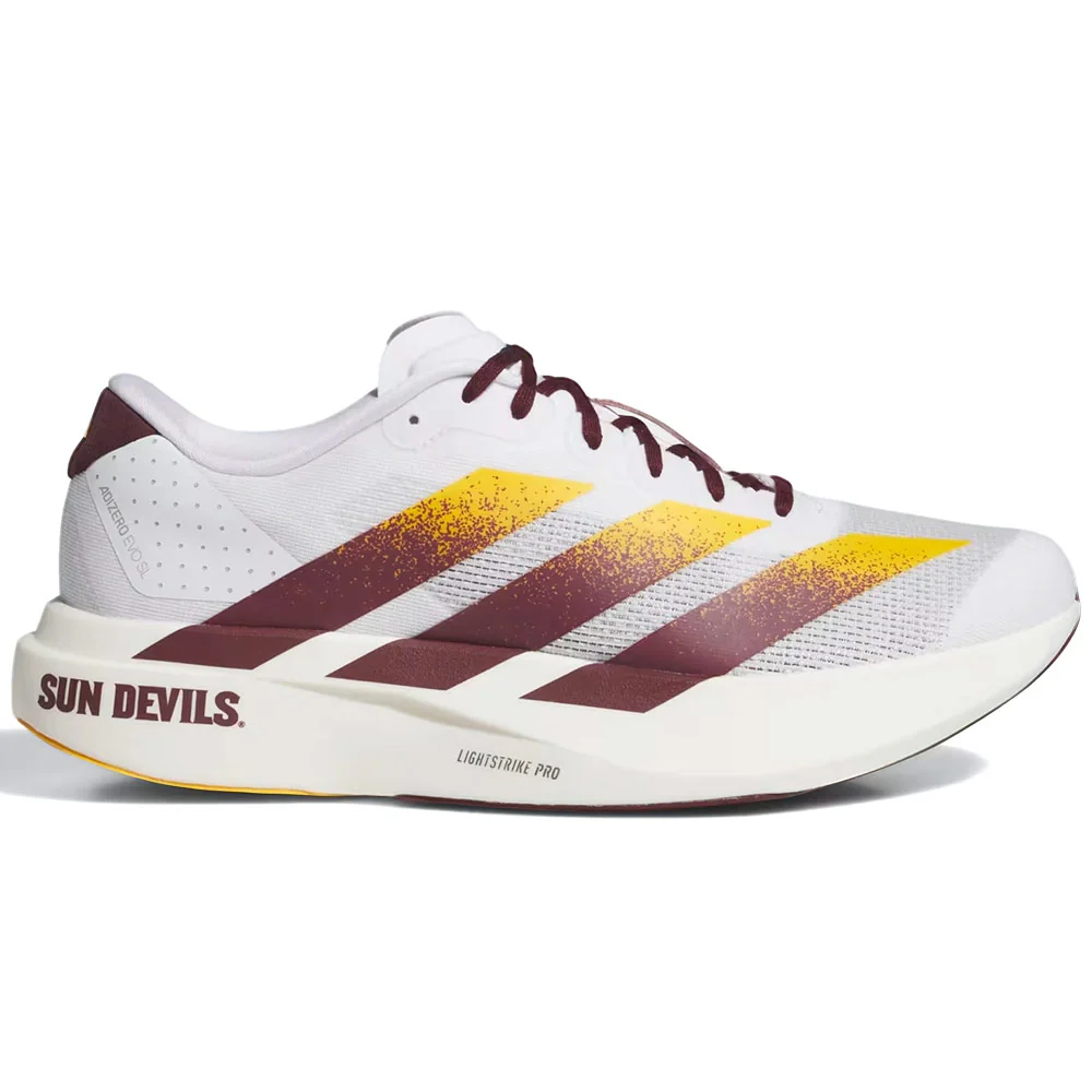 Ncaa x White Arizona ST Sun Devils Adizero EVO SL Shoes 'Cloud White / Team Maroon / Team Colleg Gold'