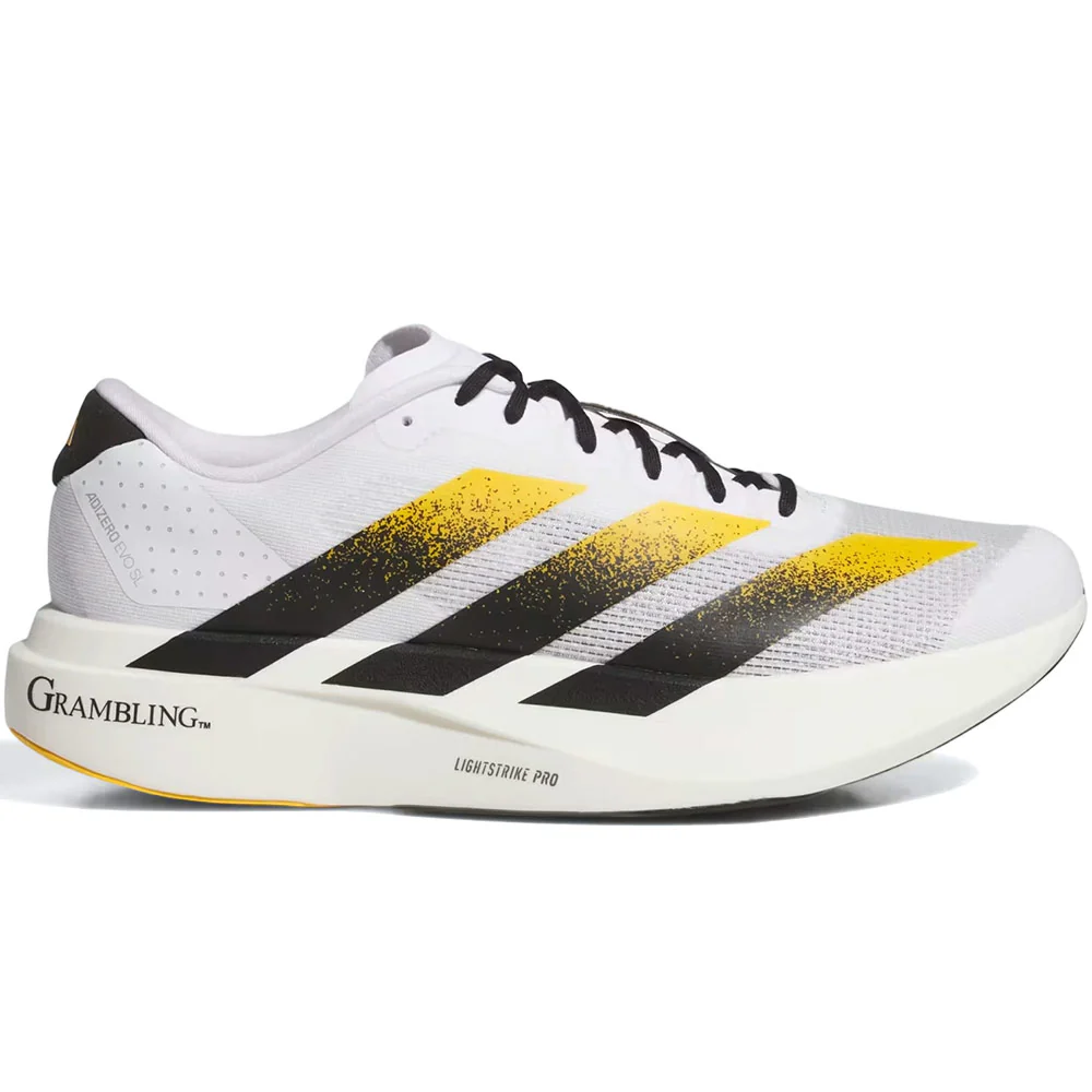 Ncaa x White Grambling ST Tigers Adizero EVO SL Shoes 'Cloud White / Core Black / Team Colleg Gold'